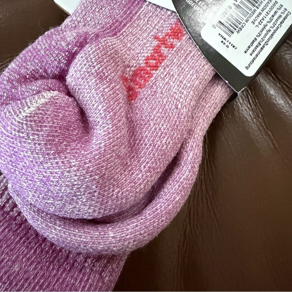 NWT Kids Smartwool Hike Merino Wool Crew Socks Large 5 - 7.5 Lavender NEW - Picture 3 of 4
